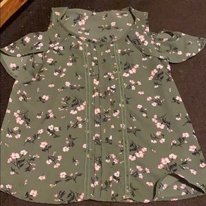 Green Off The Shoulder Top